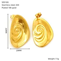 1 Pair Basic Geometric Plating Titanium Steel 18K Gold Plated Ear Studs sku image 1