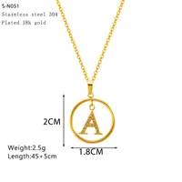 Classic Style Letter Titanium Steel Women's Pendant Necklace main image 2