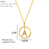 Classic Style Letter Titanium Steel Women's Pendant Necklace sku image 1