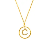 Classic Style Letter Titanium Steel Women's Pendant Necklace sku image 3