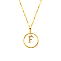 Classic Style Letter Titanium Steel Women's Pendant Necklace sku image 6