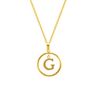 Classic Style Letter Titanium Steel Women's Pendant Necklace sku image 7