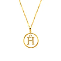 Classic Style Letter Titanium Steel Women's Pendant Necklace sku image 8