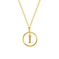 Classic Style Letter Titanium Steel Women's Pendant Necklace sku image 9