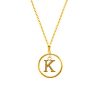 Classic Style Letter Titanium Steel Women's Pendant Necklace sku image 11