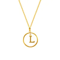 Classic Style Letter Titanium Steel Women's Pendant Necklace sku image 12