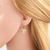 1 Pair Simple Style Bear Plating Inlay Copper Zircon 18K Gold Plated Drop Earrings main image 3