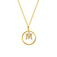Classic Style Letter Titanium Steel Women's Pendant Necklace sku image 13