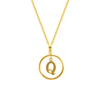 Classic Style Letter Titanium Steel Women's Pendant Necklace sku image 17