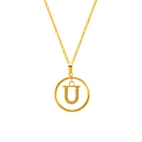 Classic Style Letter Titanium Steel Women's Pendant Necklace sku image 21