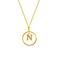 Classic Style Letter Titanium Steel Women's Pendant Necklace sku image 14
