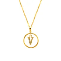 Classic Style Letter Titanium Steel Women's Pendant Necklace sku image 22