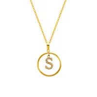 Classic Style Letter Titanium Steel Women's Pendant Necklace sku image 19