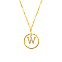 Classic Style Letter Titanium Steel Women's Pendant Necklace sku image 23