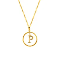 Classic Style Letter Titanium Steel Women's Pendant Necklace sku image 16