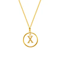Classic Style Letter Titanium Steel Women's Pendant Necklace sku image 24