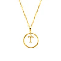 Classic Style Letter Titanium Steel Women's Pendant Necklace sku image 20