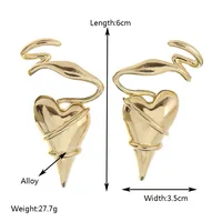 1 Pair Fairy Style Retro Lady Heart Shape Butterfly Alloy Rhinestones Drop Earrings main image 2