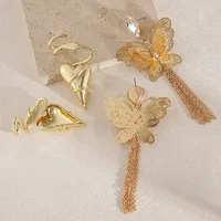 1 Pair Fairy Style Retro Lady Heart Shape Butterfly Alloy Rhinestones Drop Earrings main image 4