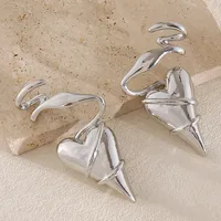 1 Pair Fairy Style Retro Lady Heart Shape Butterfly Alloy Rhinestones Drop Earrings sku image 3