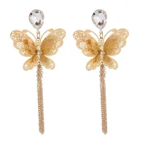 1 Pair Fairy Style Retro Lady Heart Shape Butterfly Alloy Rhinestones Drop Earrings main image 8