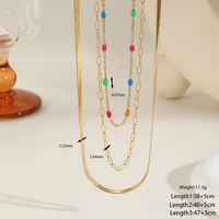 Casual Artistic Geometric 304 Stainless Steel Epoxy 18K Gold Plated Women's Three Layer Necklace sku image 2