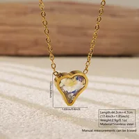 Princess Sweet Streetwear Heart Shape 304 Stainless Steel 18K Gold Plated Women's Pendant Necklace main image 2