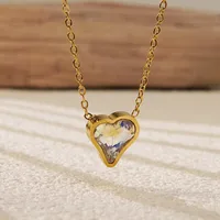 Princess Sweet Streetwear Heart Shape 304 Stainless Steel 18K Gold Plated Women's Pendant Necklace sku image 2