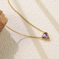 Princess Sweet Streetwear Heart Shape 304 Stainless Steel 18K Gold Plated Women's Pendant Necklace sku image 1