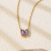 Casual Sweet Butterfly 304 Stainless Steel 18K Gold Plated Women's Pendant Necklace sku image 1
