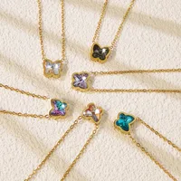 Casual Sweet Butterfly 304 Stainless Steel 18K Gold Plated Women's Pendant Necklace main image 1