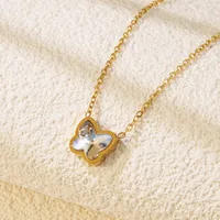 Casual Sweet Butterfly 304 Stainless Steel 18K Gold Plated Women's Pendant Necklace main image 4