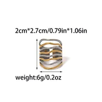 Hip-Hop Irregular 304 Stainless Steel Plating 14K Gold Plated Men's Open Rings sku image 1