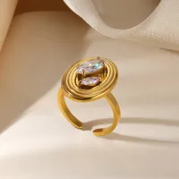 Vintage Style Simple Style Geometric Sun Star 304 Stainless Steel Women's Open Rings main image 6
