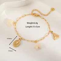 Casual Beach Tortoise Starfish Crab 304 Stainless Steel Inlay Acrylic 18K Gold Plated Women's Bracelets sku image 2