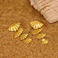 1 Pair Vintage Style Vacation Shell 304 Stainless Steel 316 Stainless Steel  18K Gold Plated Drop Earrings main image 6