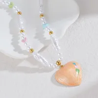 Vacation Classic Style Starfish Heart Shape Butterfly 304 Stainless Steel Artificial Pearl 18K Gold Plated Women's Pendant Necklace main image 3