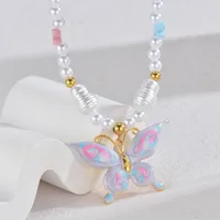 Vacation Classic Style Starfish Heart Shape Butterfly 304 Stainless Steel Artificial Pearl 18K Gold Plated Women's Pendant Necklace main image 4