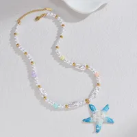 Vacation Classic Style Starfish Heart Shape Butterfly 304 Stainless Steel Artificial Pearl 18K Gold Plated Women's Pendant Necklace main image 5