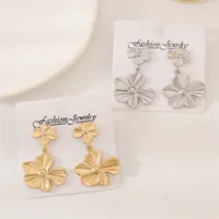 1 Pair Streetwear Flower Plating Alloy K Gold Plated Silver Plated Ear Studs main image 6