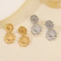 1 Pair Streetwear Flower Plating Alloy K Gold Plated Silver Plated Ear Studs main image 7