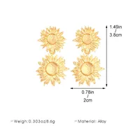 1 Pair Streetwear Flower Plating Alloy K Gold Plated Silver Plated Ear Studs main image 3