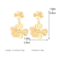 1 Pair Streetwear Flower Plating Alloy K Gold Plated Silver Plated Ear Studs main image 2