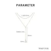IG Style Geometric 304 Stainless Steel 18K Gold Plated Women's Double Layer Necklaces main image 2
