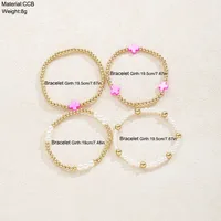 Retro Classic Style Geometric CCB Imitation Pearl Plating Women's Bracelets main image 4