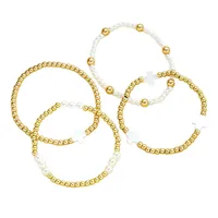 Retro Classic Style Geometric CCB Imitation Pearl Plating Women's Bracelets main image 5