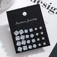 1 Set Retro Classic Style Geometric Plating Alloy Zircon Small Stud Earrings main image 1