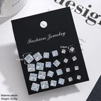1 Set Retro Classic Style Geometric Plating Alloy Zircon Small Stud Earrings main image 2