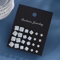 1 Set Retro Classic Style Geometric Plating Alloy Zircon Small Stud Earrings main image 3