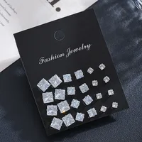 1 Set Retro Classic Style Geometric Plating Alloy Zircon Small Stud Earrings main image 4